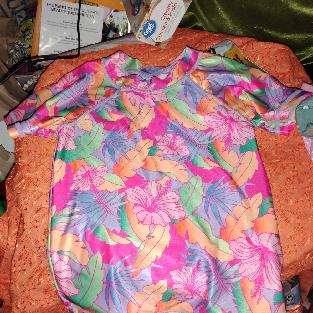 Wonder Nation Pink and Orange Short Sleeve Tee Vibrant Design